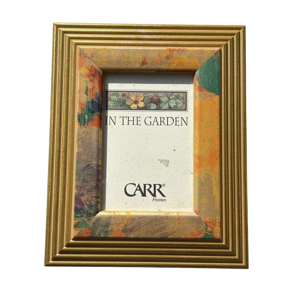 Vintage Carr Frame In the Garden Gold and Rose color Cottage Cottagecore